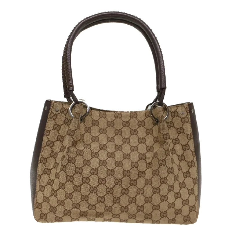 GUCCI GG Canvas Hand Bag Beige 115007  ki3212