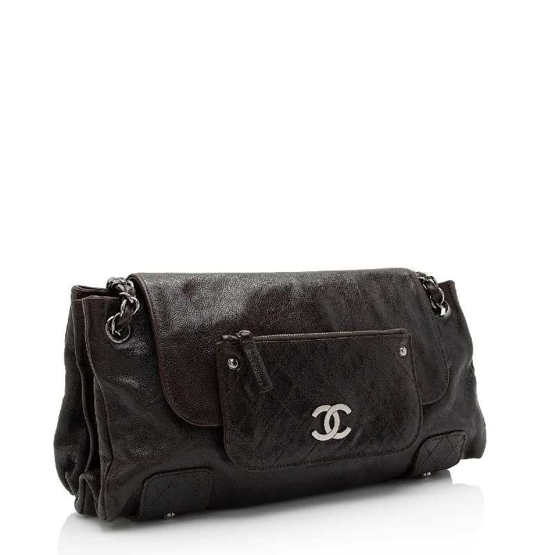 Chanel Caviar Leather Pocket In The City Accordion Flap Bag (7yhvso)