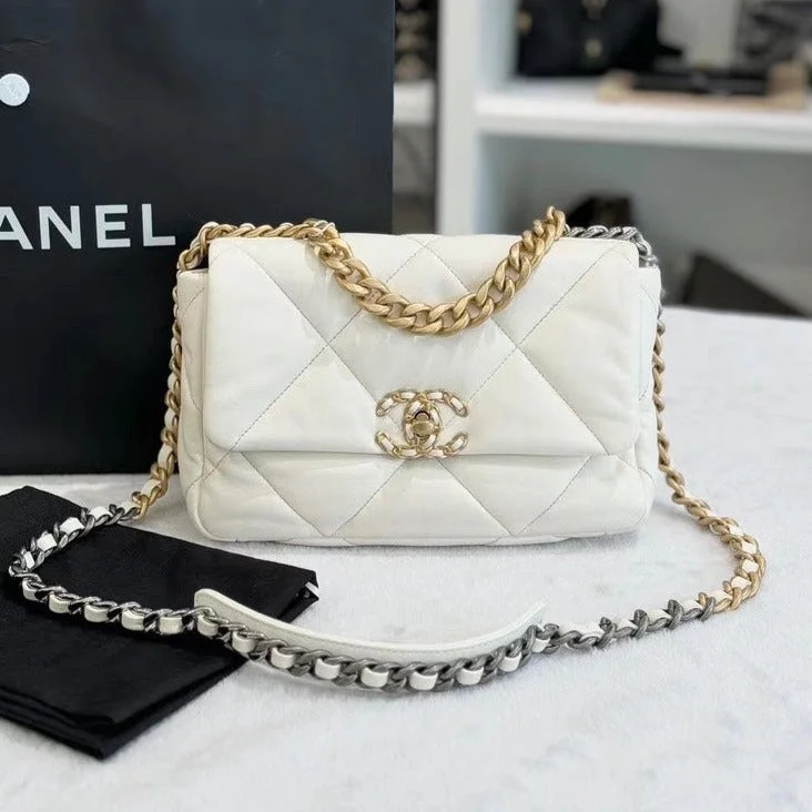 Chanel 19 Chip Bag White 26*16cm with Dustbag