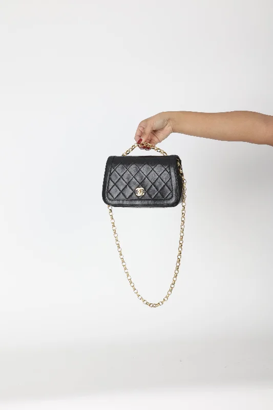 Rare Chanel 1989 Lambskin Bijoux Chain Mini Full Flap