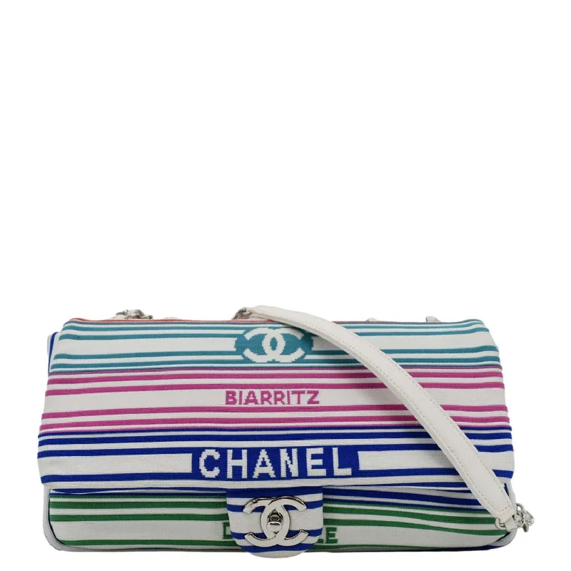 CHANEL Venise Biarritz Flap Mixed Fibers Shoulder Bag Multicolor