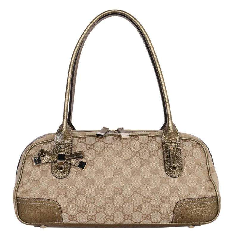 GG Monogram Princy Boston Shoulder Bag Gold (Authentic Pre-Owned)