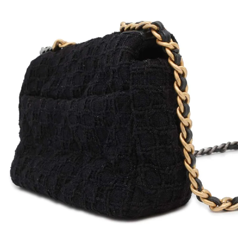 CHANEL 19 ChainShoulder Bag Black AS1160 Tweed