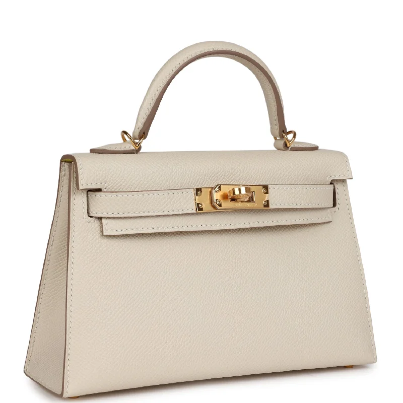 Hermes Special Order (HSS) Kelly Sellier 20 Craie Verso Epsom Gold Hardware