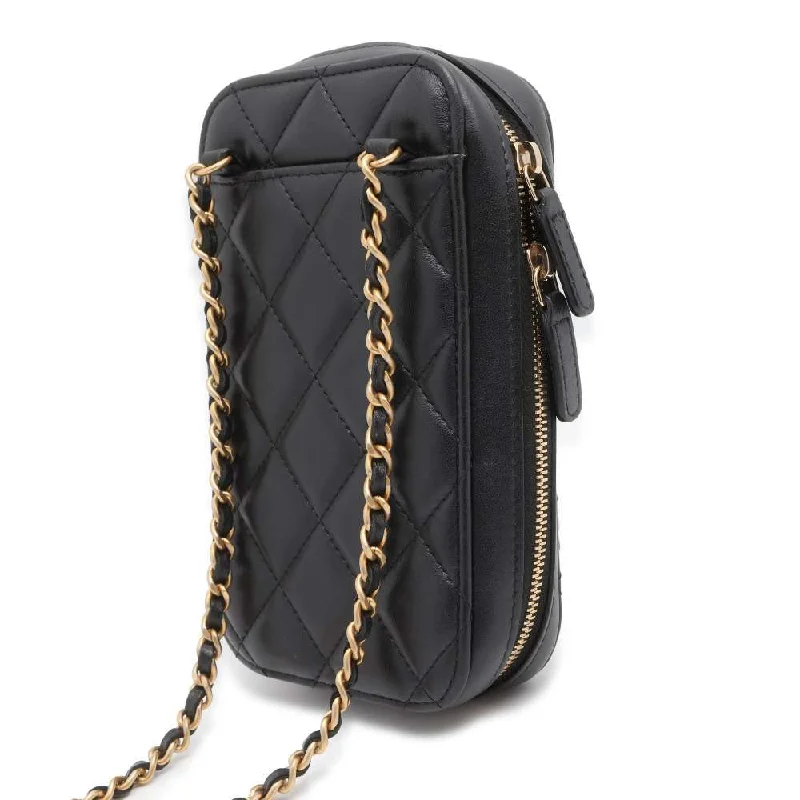 CHANEL 19 CC Logo ChainBag Black Lambskin