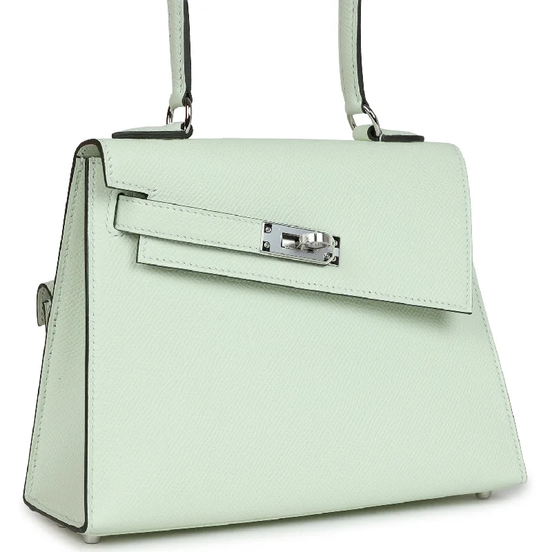 Hermes Kelly Sellier en Desordre 20 Vert Fizz Epsom Palladium Hardware