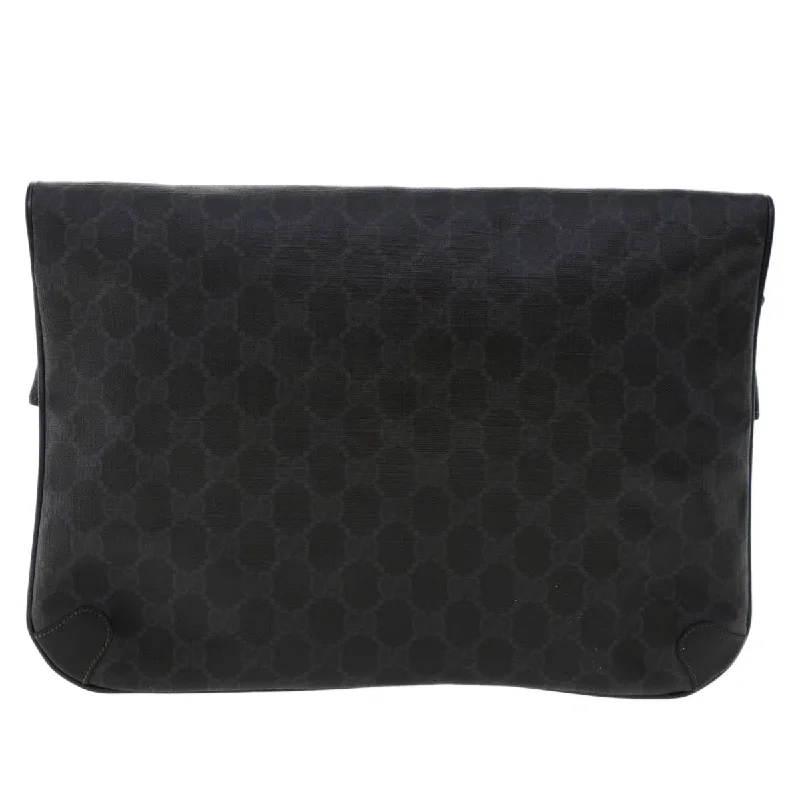 GUCCI GG Canvas Clutch Bag PVC Leather Black 156.02.075  ep1120