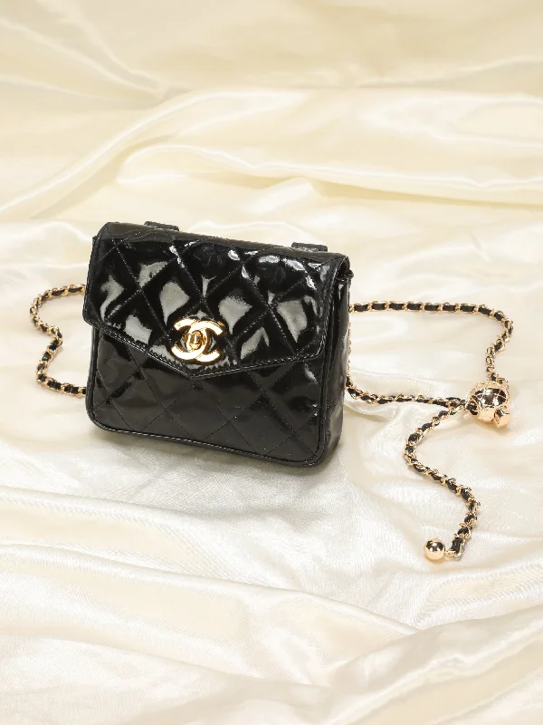 Chanel Patent Turnlock Belt Bag