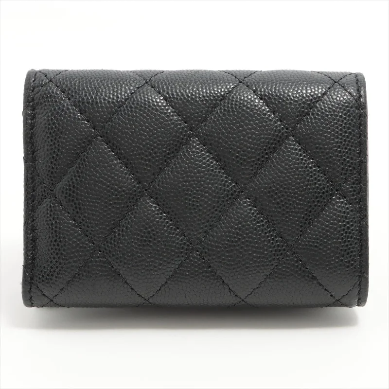 Chanel Caviarskin Compact Wallet Black