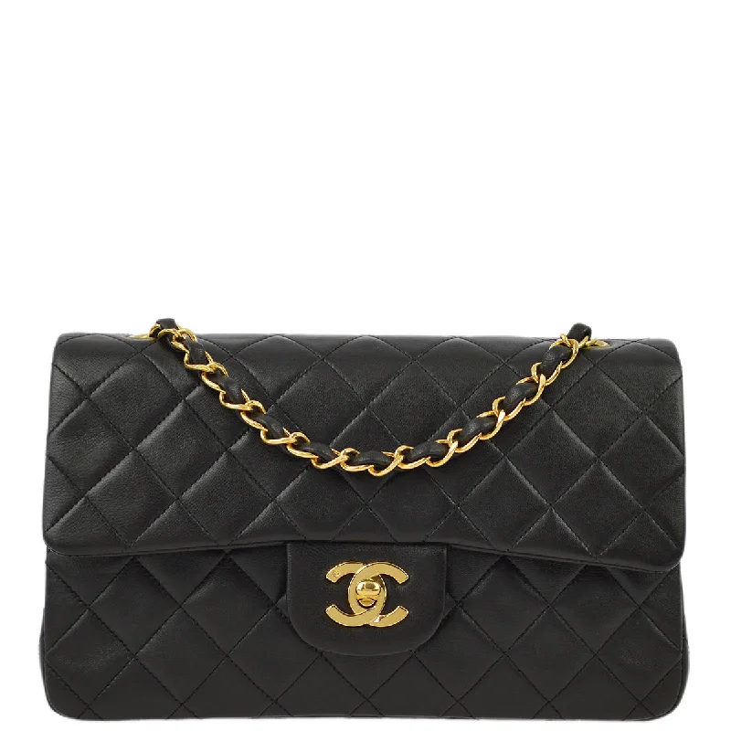 Chanel 1991-1994 Lambskin Small Classic Double Flap Shoulder Bag