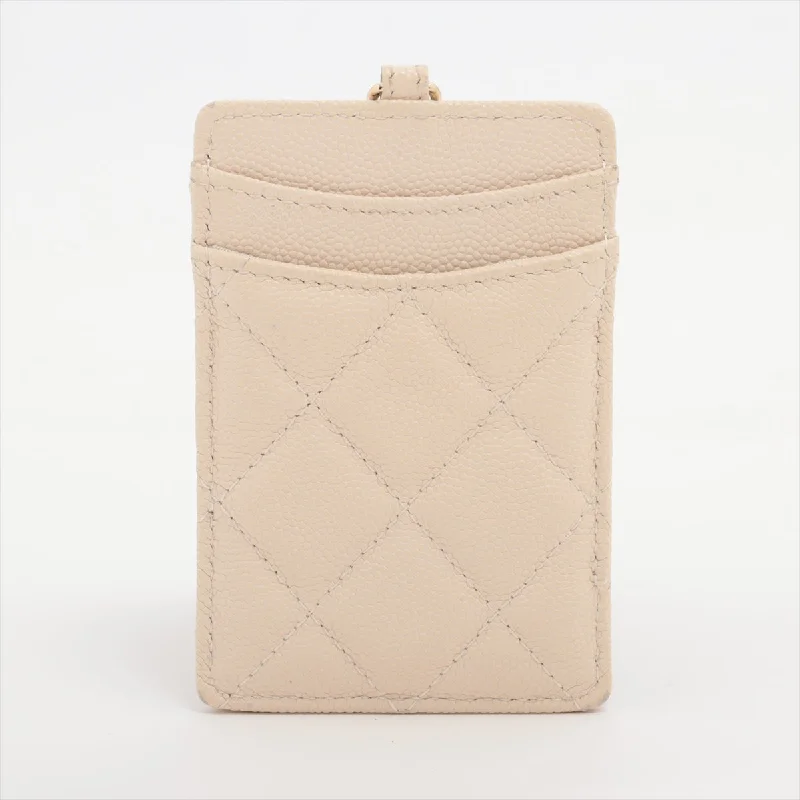 Chanel Caviar Beige Cardholder Crossbody - Series 20