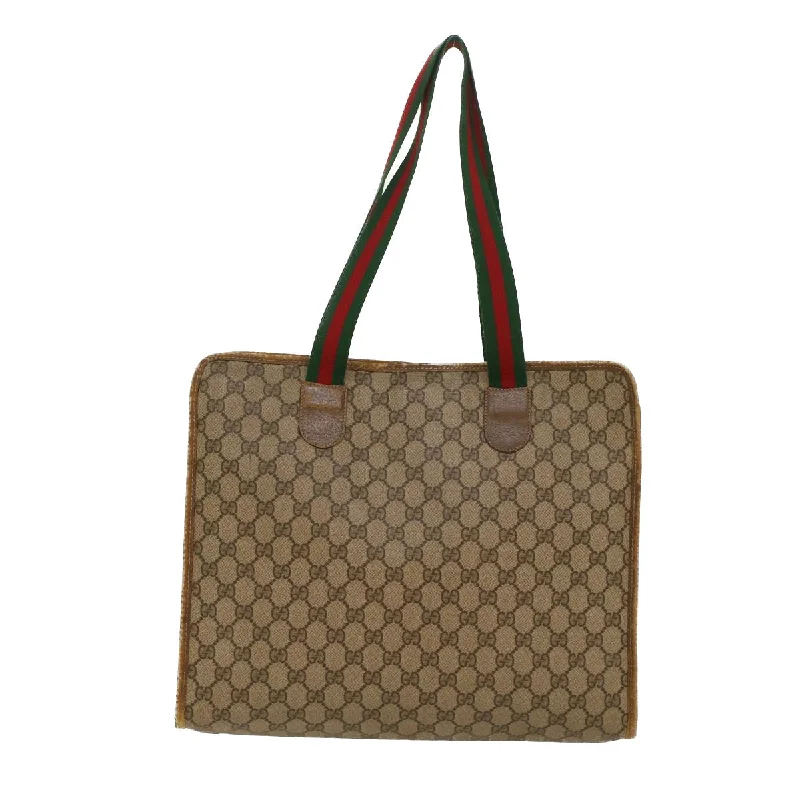 GUCCI GG Canvas Web Sherry Line Tote Bag Beige Red Green 89.02.997  ep1045