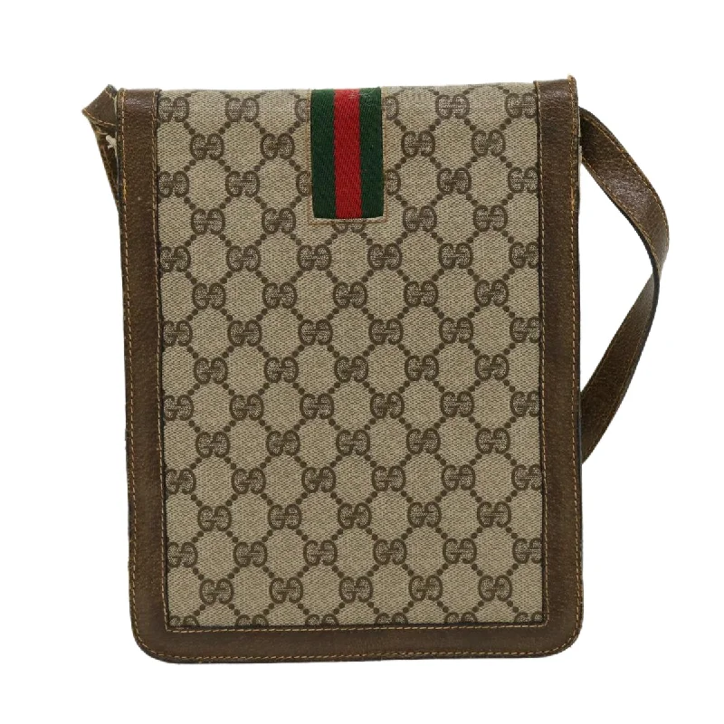 GUCCI GG Canvas Web Sherry Line Shoulder Bag Beige Red Green  rd2223