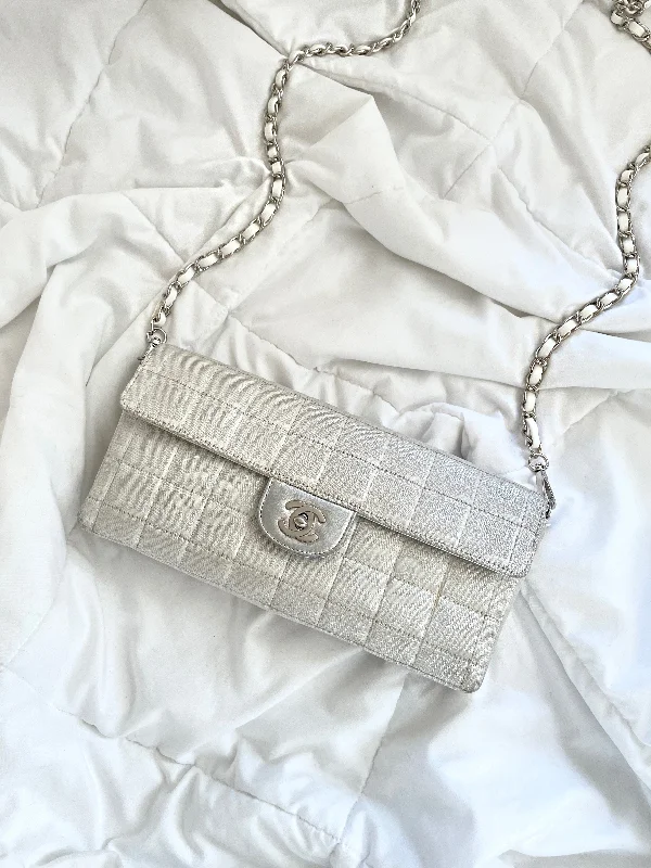 Chanel Silver Chocolate Bar Bag