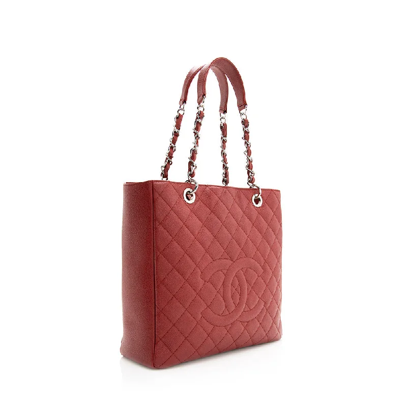 Chanel Caviar Leather Vertical Grand Shopping Tote (19404)