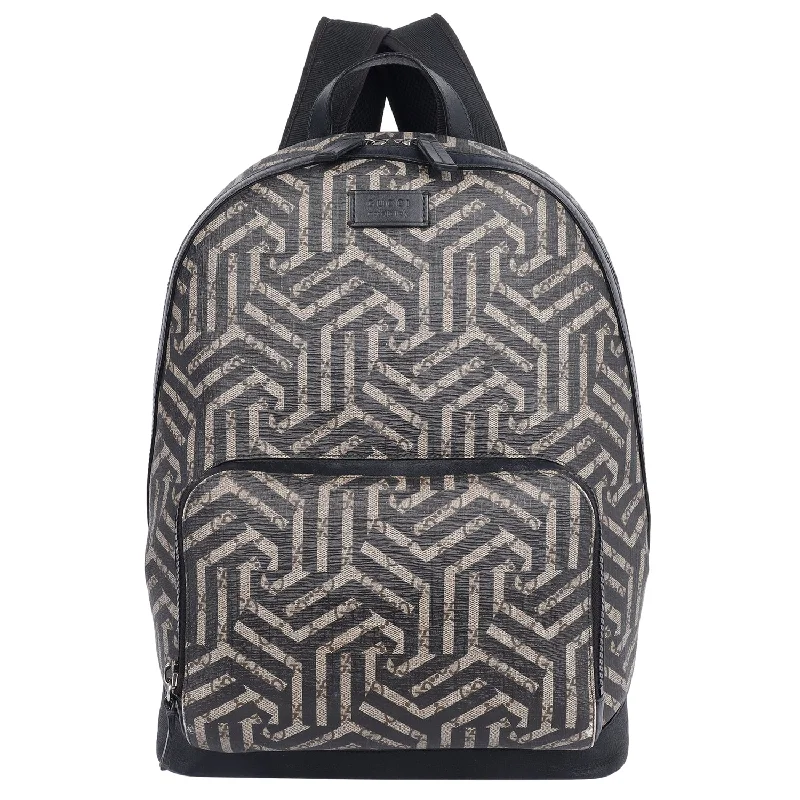 GG Supreme Monogram Caleido Backpack in Black (Authentic Pre-owned)