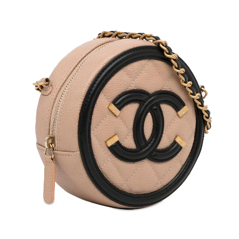 Chanel Caviar CC Filigree Round Crossbody (gqaR43)