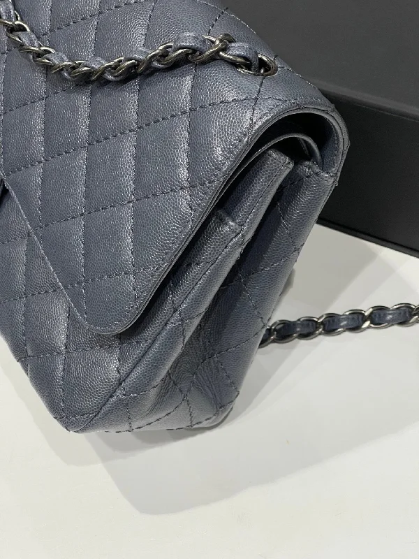 Chanel - Sac classique jumbo Bleu Gris