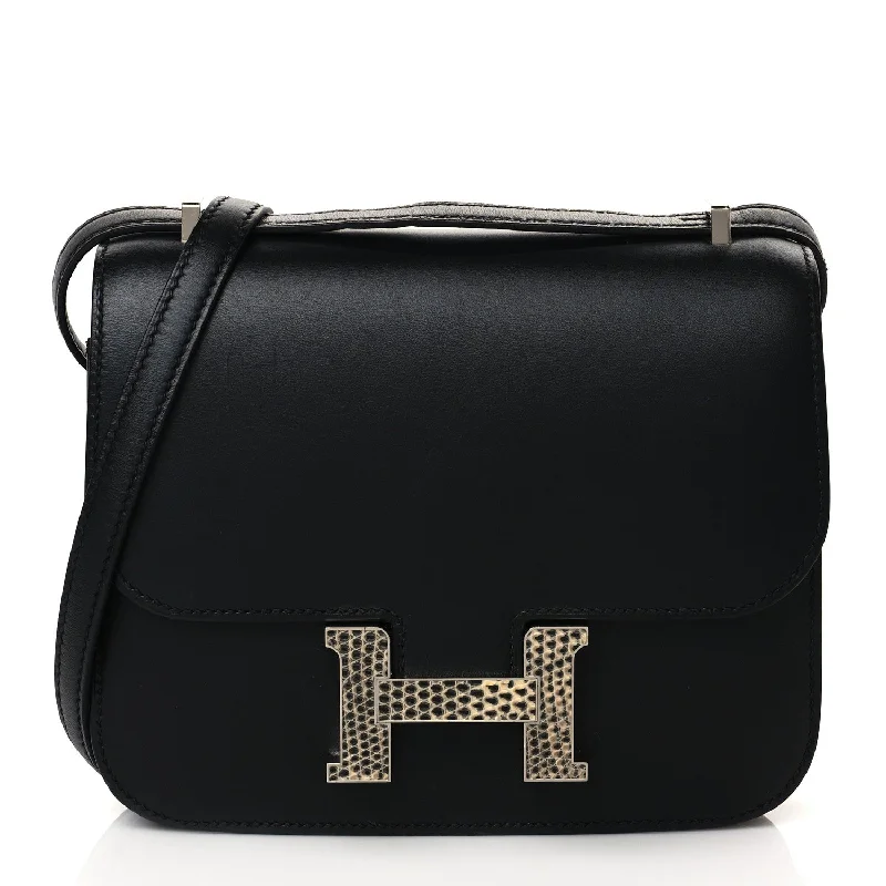 Hermès Constance 18 Black Veau Monsieur & Ombré Lizard with Palladium Hardware