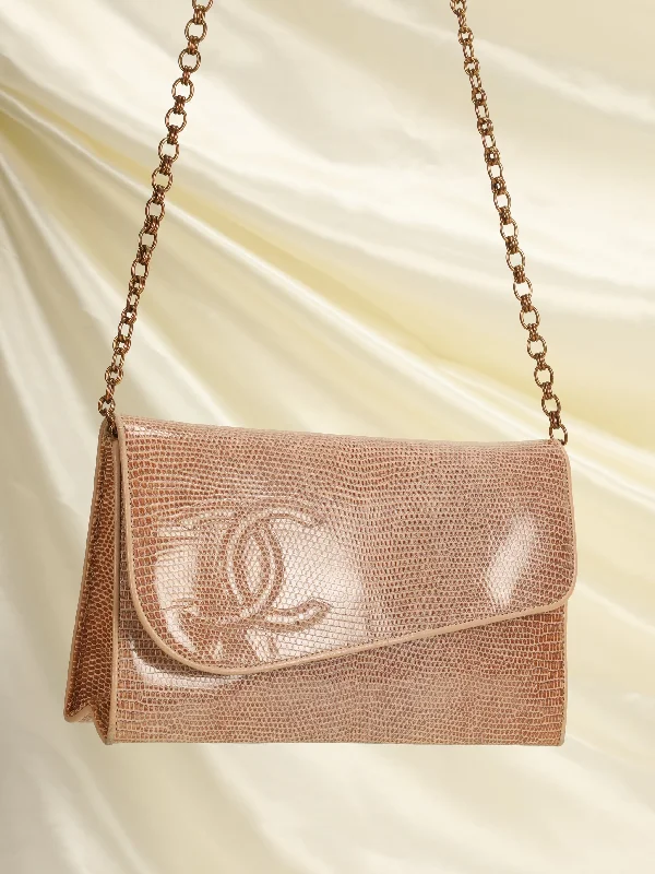 Chanel Lizard-Embossed Bag