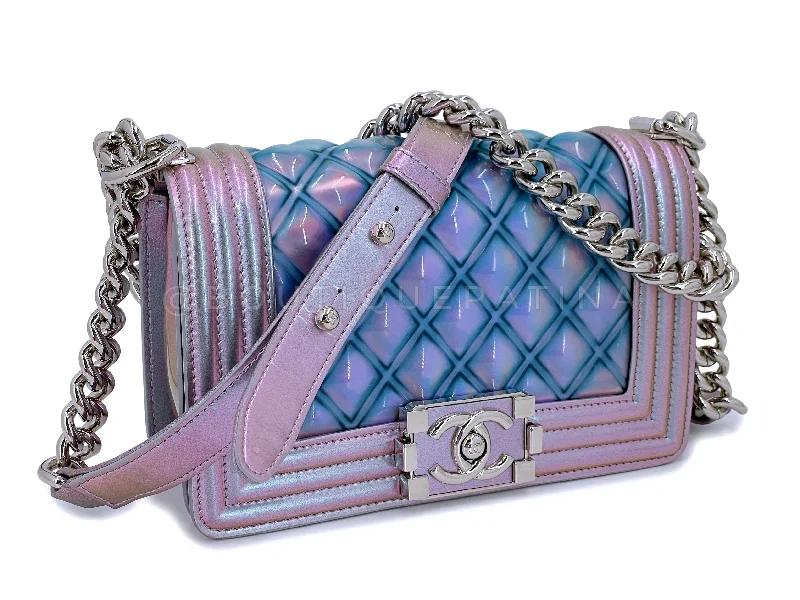 Chanel 18S Purple Mermaid Iridescent Water Boy Flap Bag Small