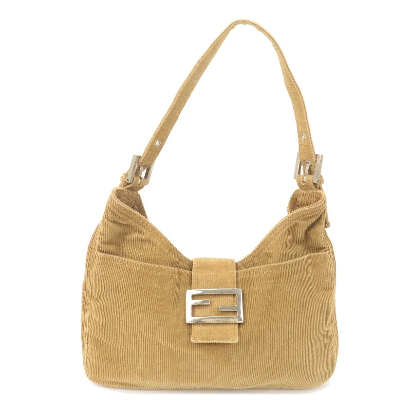 FENDI Corduroy Shoulder Bag Hand Bag Brown 26569