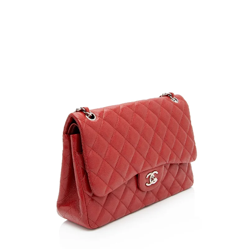 Chanel Caviar Leather Classic Jumbo Double Flap Bag (SJeAZK)