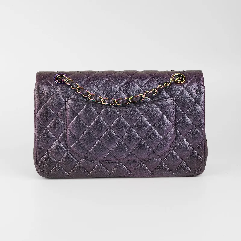 Chanel 16C Classic Flap Medium Large Iridescent Mermaid Purplle Bag