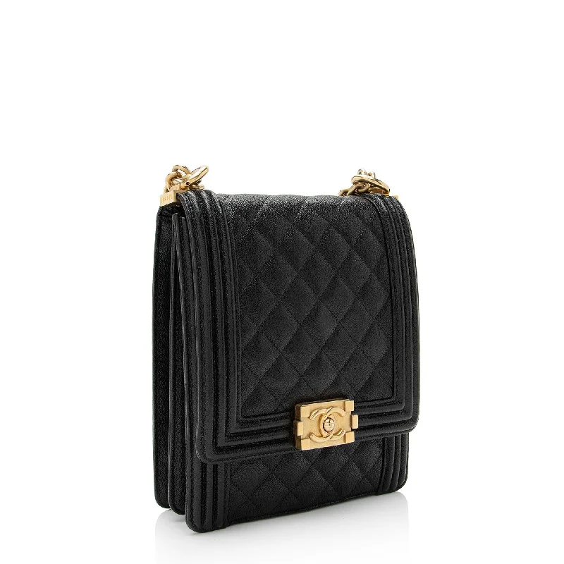 Chanel Caviar Leather North South Boy Bag (ceWuuG)