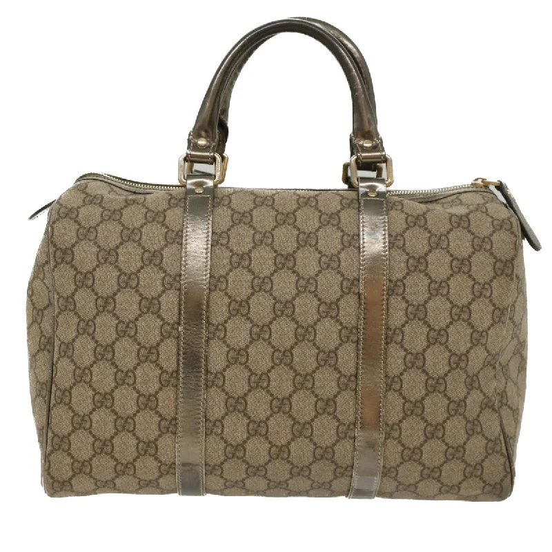 GUCCI GG Canvas Boston Bag PVC Leather Beige 193603  yk7999B